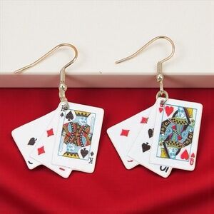 Get Your Game On with Our Suite Playing Cards Earrings! 🌟 NWT Casino Jewelry